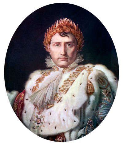 Napoleón I en su manto de coronación, c1804, c1920 de Unbekannt
