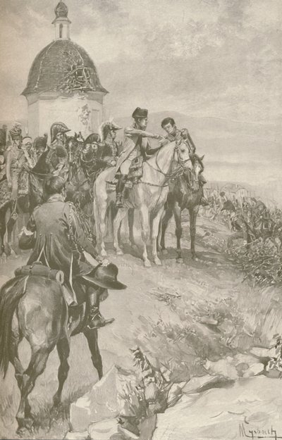 Napoleón y su estado mayor en Austerlitz, 1896 de Unbekannt