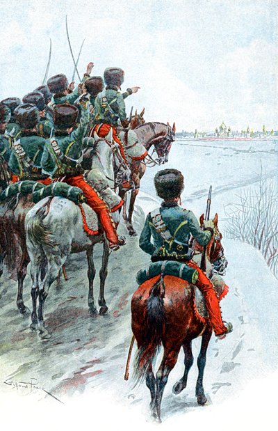 La Grande Armée de Napoleón avistando Moscú, 1812 finales del siglo XIX de Unbekannt