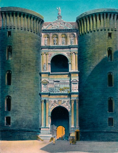 Nápoles - Castel Nuovo, Arco de Aragón, c1900 de Unbekannt
