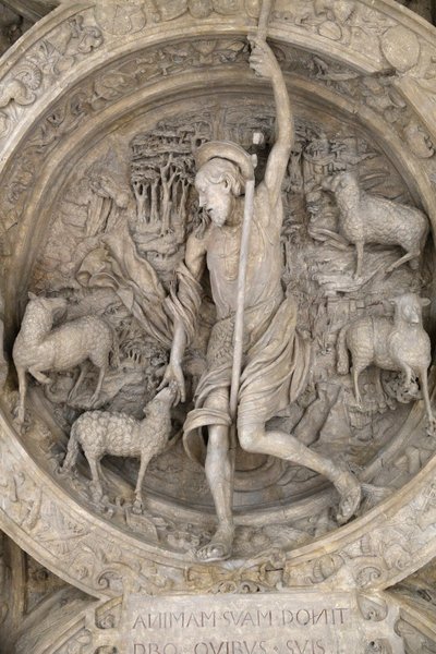 Museo Nacional de Monumentos Franceses. Arca de la puerta del Gros Horloge. El buen pastor. Molde, París, Francia de Unbekannt
