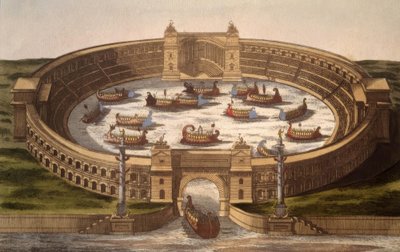 Naumaquia en el anfiteatro romano / Cobre de Unbekannt