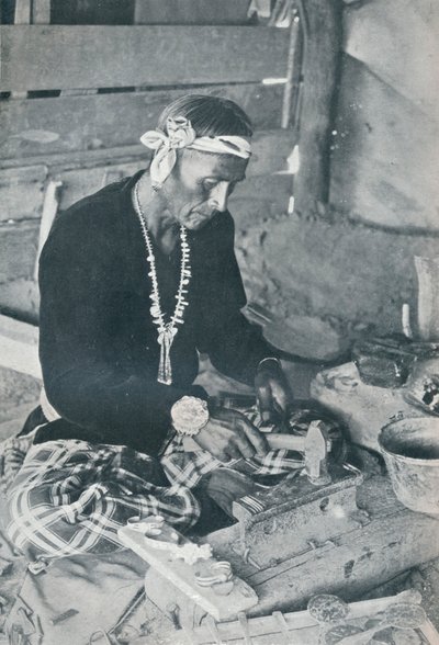 Joyería de plata y turquesa navajo, 1931 de Unbekannt