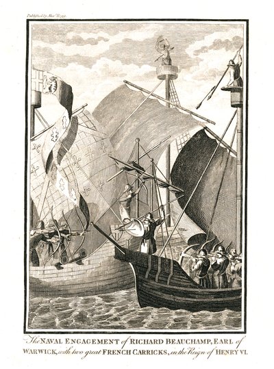 Compromiso naval contra dos grandes carracas francesas por Richard Beauchamp, conde de Warwick de Unbekannt