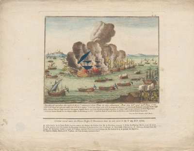 Batalla naval entre la flota rusa y otomana en el Mar Negro el 28 y 29 de junio de 1788 de Unbekannt