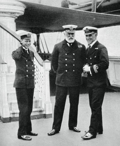 Cadete naval Príncipe Alberto con el Almirante Sir Lewis Beaumont, 1912 de Unbekannt