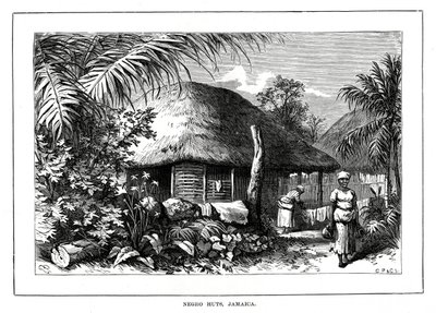 Cabañas de negros, Jamaica, siglo XIX de Unbekannt