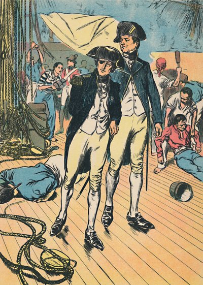Nelson en la Victoria en Trafalgar, c1907 de Unbekannt