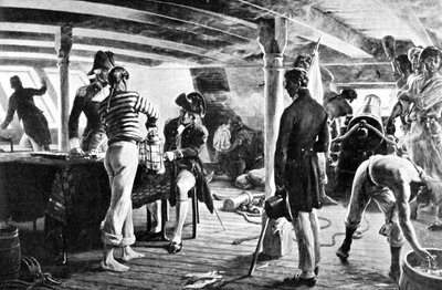 Nelson sellando su mensaje histórico en Copenhague, 1801 de Unbekannt