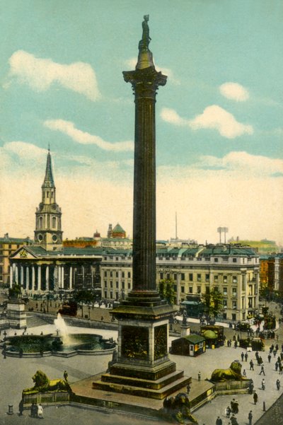Columna de Nelson y Trafalgar Square, Londres, c. 1910 de Unbekannt