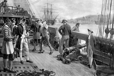 El Primer Paso de Nelson en la Marina, Chatham, 1771 de Unbekannt