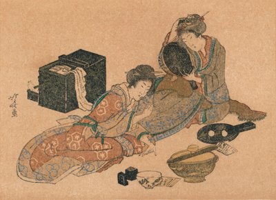Tarjeta de Año Nuevo o Surimono, c.1890 de Unbekannt