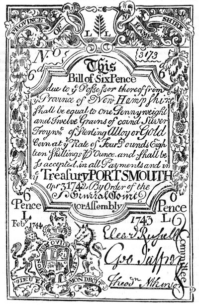 Dinero de papel de Nueva Inglaterra, 1743 c1880 de Unbekannt