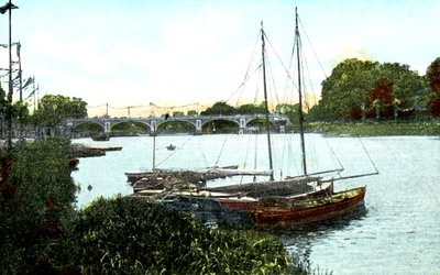 Nueva esclusa y puente, Richmond, Londres, siglo XX de Unbekannt