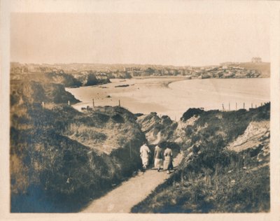 Camino del Acantilado de Newquay a la Playa de Tolcarne, 1927 de Unbekannt