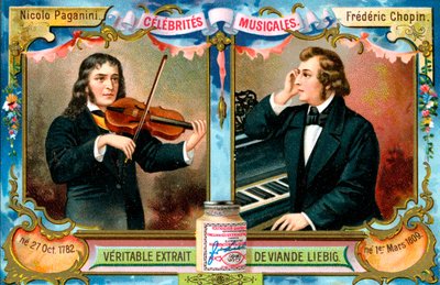 Nicolo Paganini y Frederic Chopin, c1900 de Unbekannt