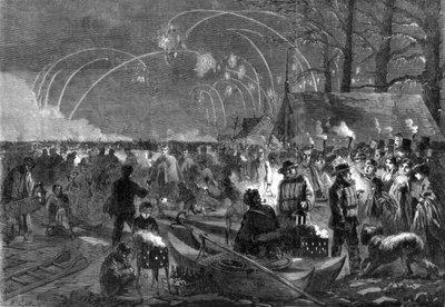 Escena nocturna en el Serpentine, Londres, siglo XIX de Unbekannt