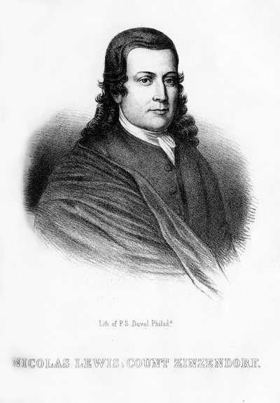 Nikolaus Ludwig von Zinzendorf, reformador religioso y social alemán, 1854 de Unbekannt