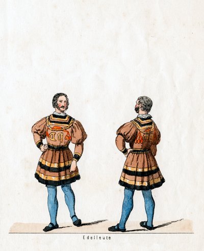 Nobles, diseño de vestuario para la obra de Shakespeare, Enrique VIII, siglo XIX de Unbekannt