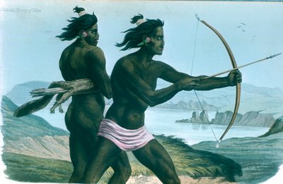 Indios de San Francisco de América del Norte cazando con arcos y flechas, c1840 de Unbekannt