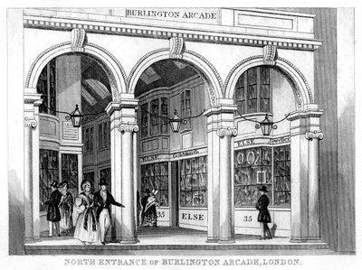 Entrada norte de Burlington Arcade, Westminster, Londres, siglo XIX de Unbekannt