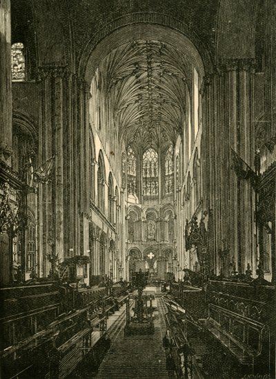 Catedral de Norwich. El Coro, mirando al este, 1898 de Unbekannt