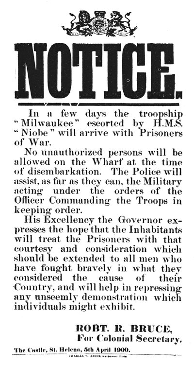 Aviso de Robert R. Bruce: Para Secretario Colonial, 1900 de Unbekannt