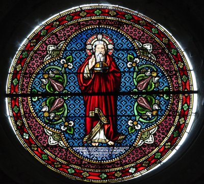 Colegiata de Notre-Dame Saint-Lazare. Vidriera. Dios. Avallon. Francia de Unbekannt
