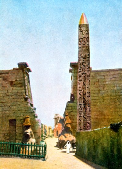Obelisco en el Templo de Ramsés II, Luxor, Egipto, siglo XX de Unbekannt