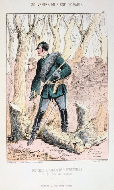 Oficial del Cuerpo de Guardabosques, Sitio de París, Guerra Franco-Prusiana, 1870-1871 de Unbekannt