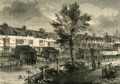 Casas antiguas en London Street, Dockhead, alrededor de 1810, c1878 de Unbekannt