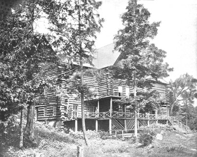 Vieja cabaña de troncos, Lake Placid, Adirondacks, Estado de Nueva York, EE.UU., c1900 de Unbekannt