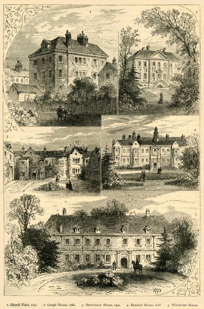 Viejas mansiones en Chelsea, c1876 de Unbekannt