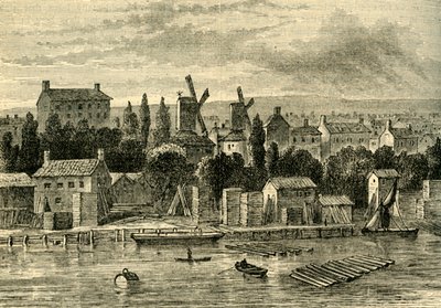 Viejos Molinos de Viento en Lambeth, alrededor de 1750, c1878 de Unbekannt