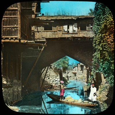 Puente viejo, Srinagar, Cachemira, India, finales del siglo XIX o principios del XX de Unbekannt