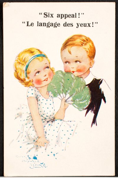 Tarjeta postal antigua / Lenguaje de los ojos / Niños de Unbekannt
