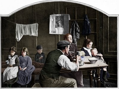 Habitación antigua en Slumland, Londres, c1900 1901 de Unbekannt
