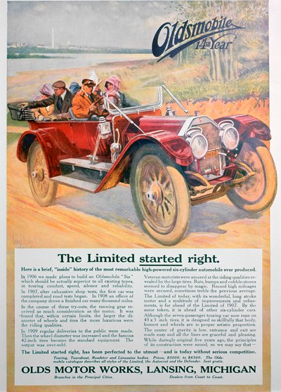 Anuncio de coche Oldsmobile, 1911 de Unbekannt