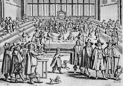Oliver Cromwell disolviendo el Parlamento Largo, 1653 de Unbekannt