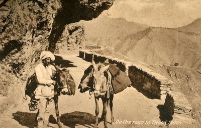 En el camino a Theog, Simla, c. 1918-c. 1939 de Unbekannt