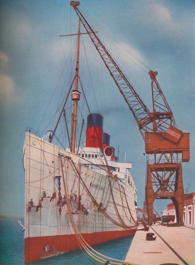 Uno de los Transatlánticos Más Populares, el Mauretania en Southampton, 1937 de Unbekannt