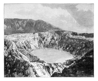 Uno de los tres cráteres de Poas, c1890 de Unbekannt
