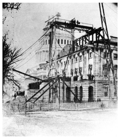 Una de las alas del Capitolio cerca de su finalización, Washington DC, EE.UU. de Unbekannt