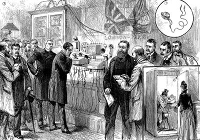Apertura de la línea telefónica anglo-francesa, 1891 de Unbekannt