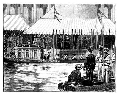 Apertura del London Coal Exchange, Procesión Real, Custom-House Quay, Londres, c. 1888 de Unbekannt