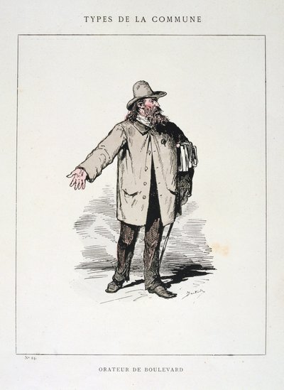 Orador de Boulevard, Comuna de París, 1871 de Unbekannt