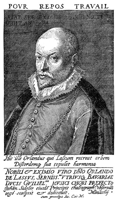 Orlandus Lassus, compositor y músico renacentista flamenco, siglo XVI de Unbekannt