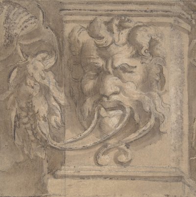 Diseño ornamental con máscara de estilo antiguo de Unbekannt