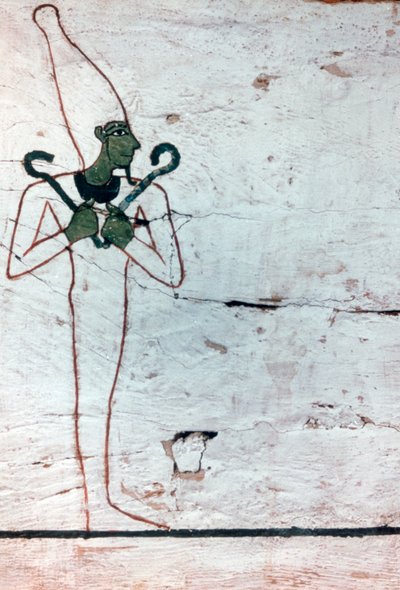 Osiris el dios de la muerte, (detalle) sarcófago de La Dama de Madja, XVIII Dinastía de Unbekannt