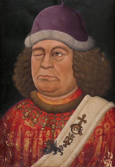 Oswald von Wolkenstein. Portada del Liederhandschrift B, ca 1432 de Unbekannt